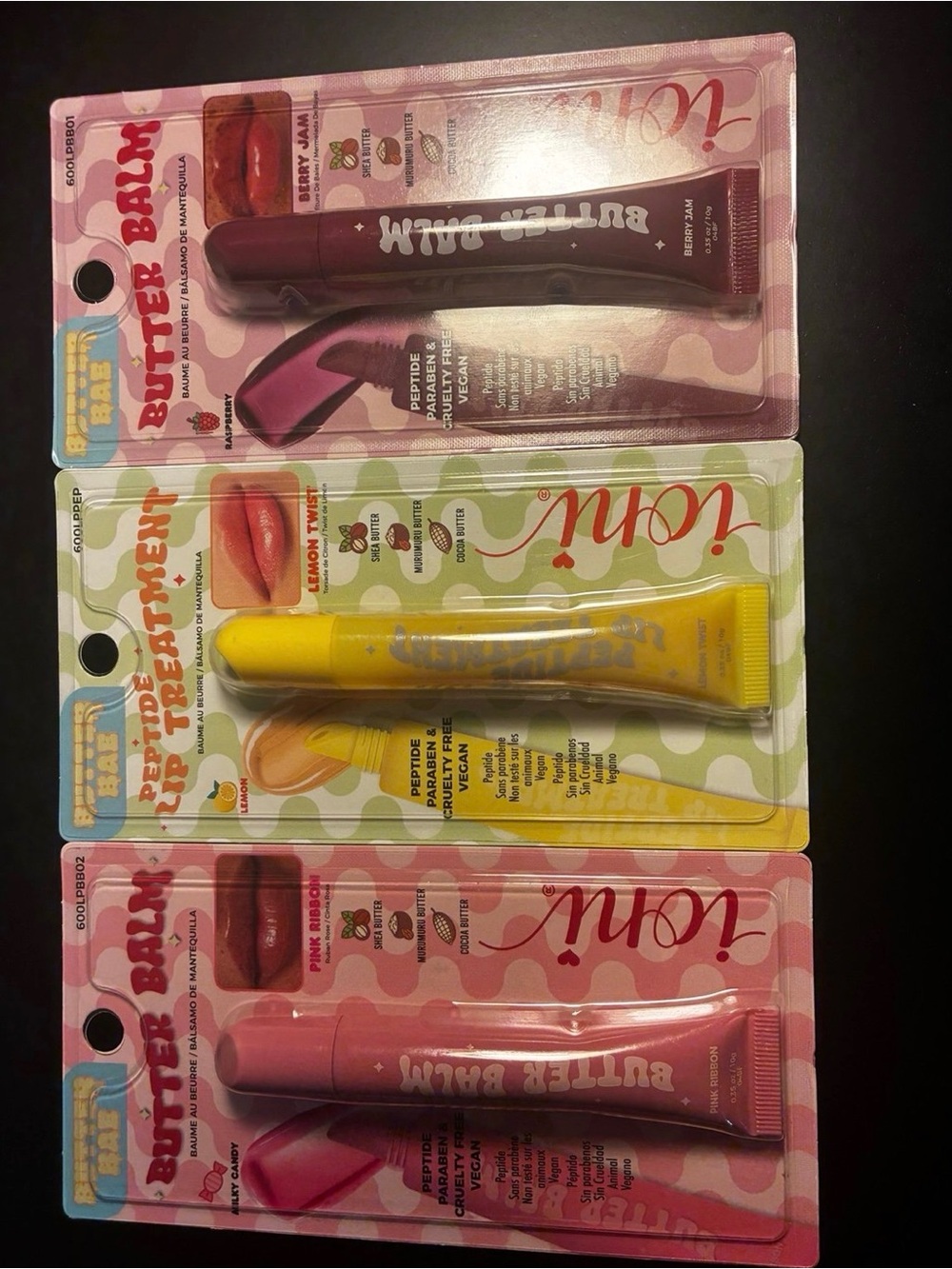 Butter Balm Hydrating Lip Treatment - Pink, Yellow, Plum